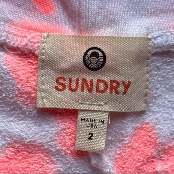 SUNDRY sweat shorts pop peach tiedye  drawstring terry  NR-V1-G13TD16 size M - Picture 6 of 14